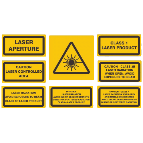 Laser warning labels to US satndards